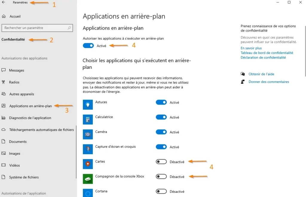 application-arriere-plan