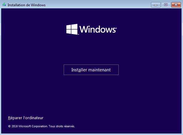 Installer Windows 10 - Installer maintenant